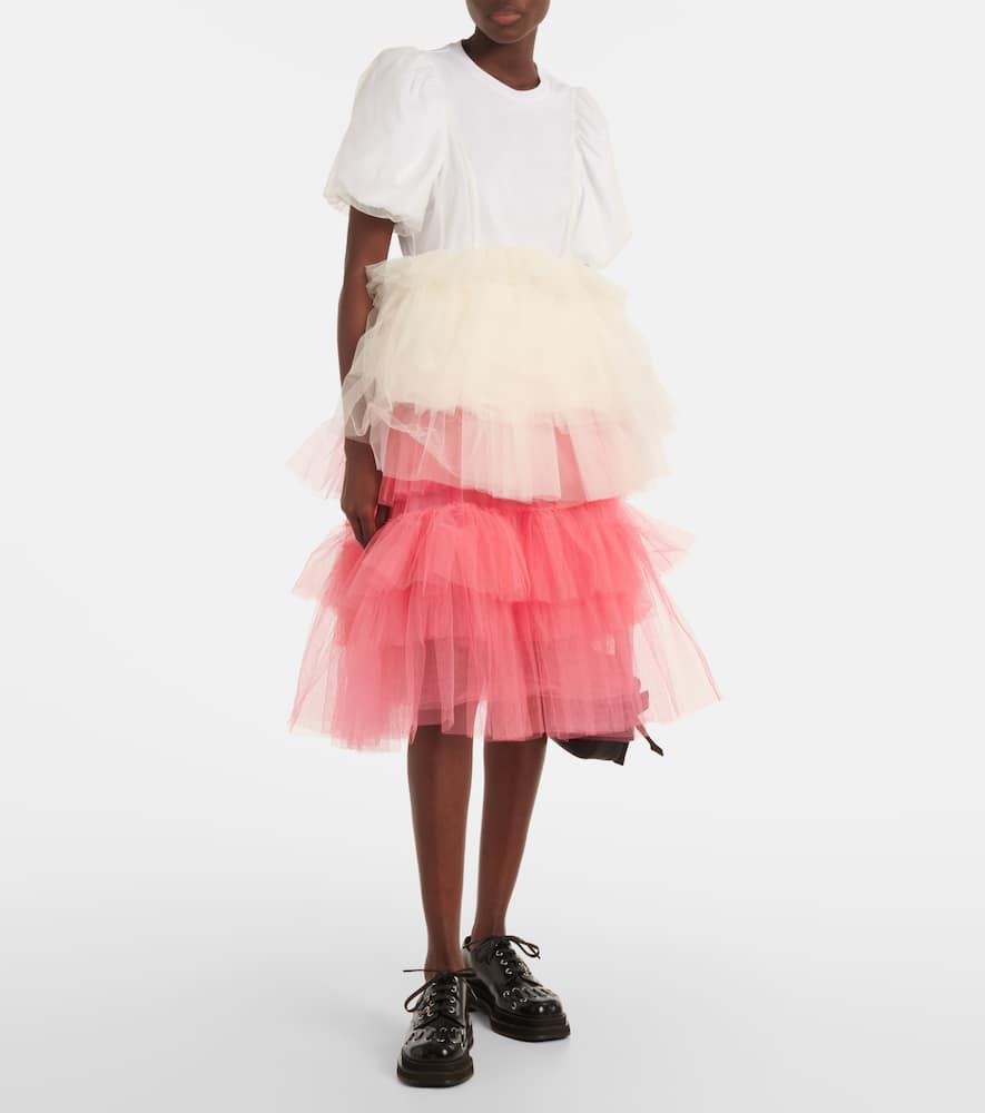 Simone Rocha Tulle And Cotton Jersey Top In White
