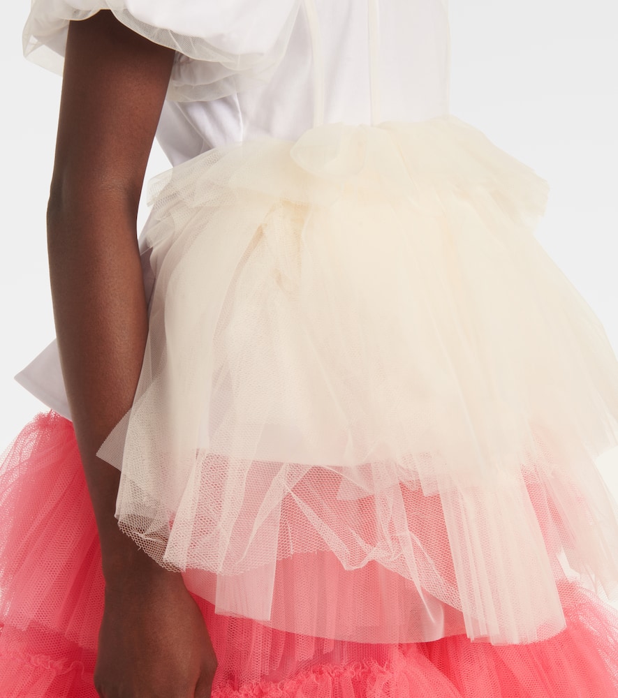 Simone Rocha Tulle And Cotton Jersey Top In White