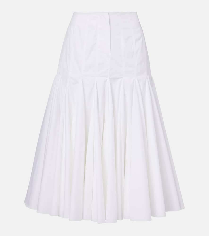Agave cotton poplin midi skirt