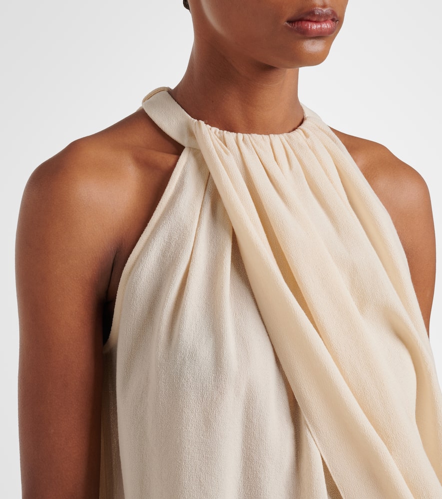 Jw Anderson Twisted Drape Halter Top In White