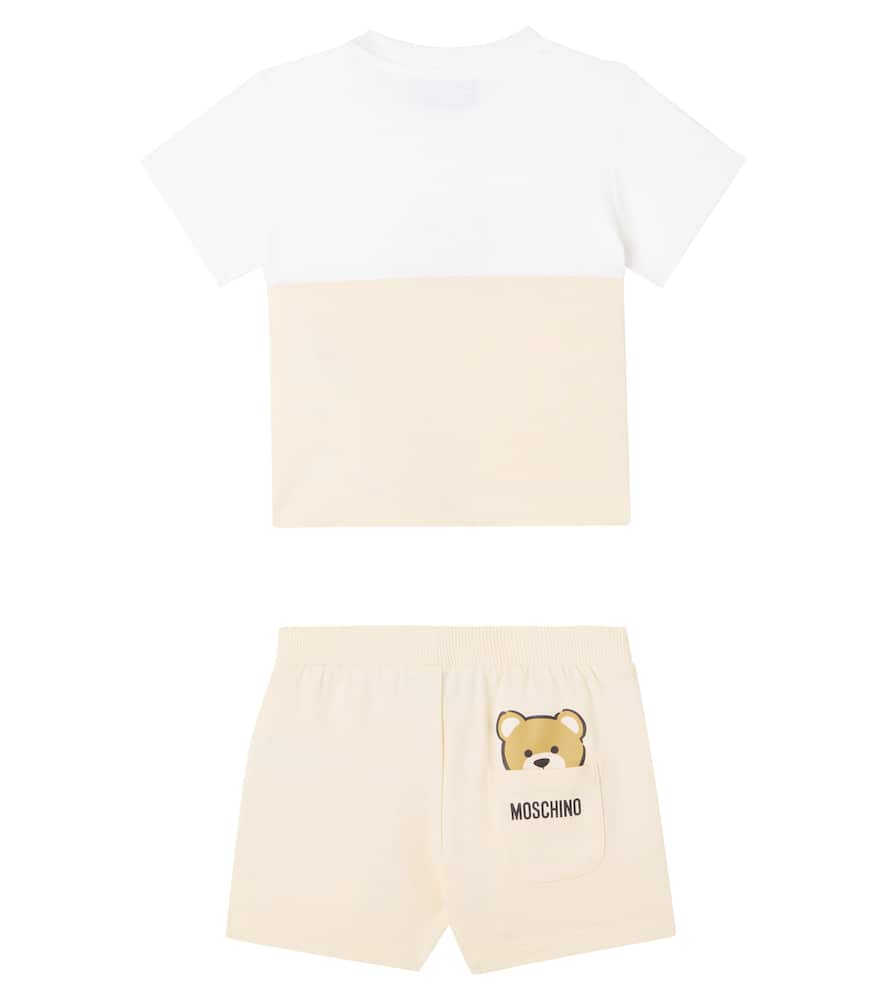 MOSCHINO BABY COTTON JERSEY T-SHIRT AND SHORTS SET
