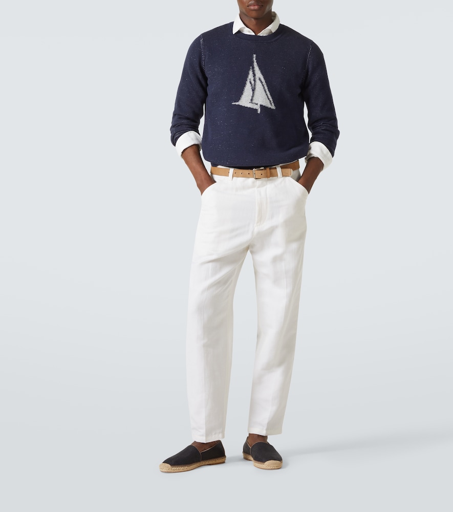  Brunello Cucinelli Brunello Cucinelli Intarsia Cotton Sweater 