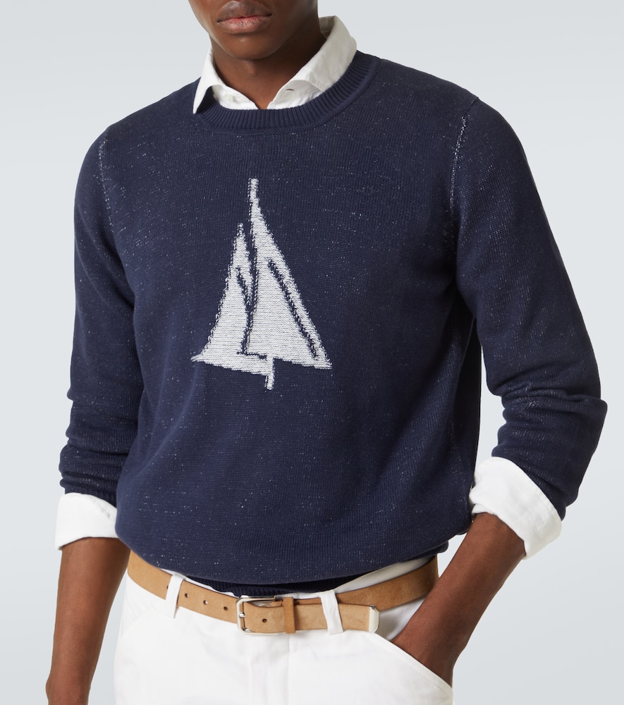  Brunello Cucinelli Brunello Cucinelli Intarsia Cotton Sweater 