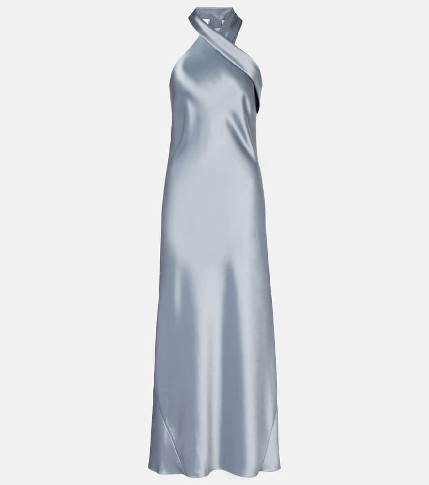 Cropped Pandora satin midi dress