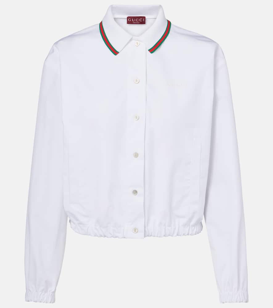 Gucci Web Stripe Cotton Poplin Shirt