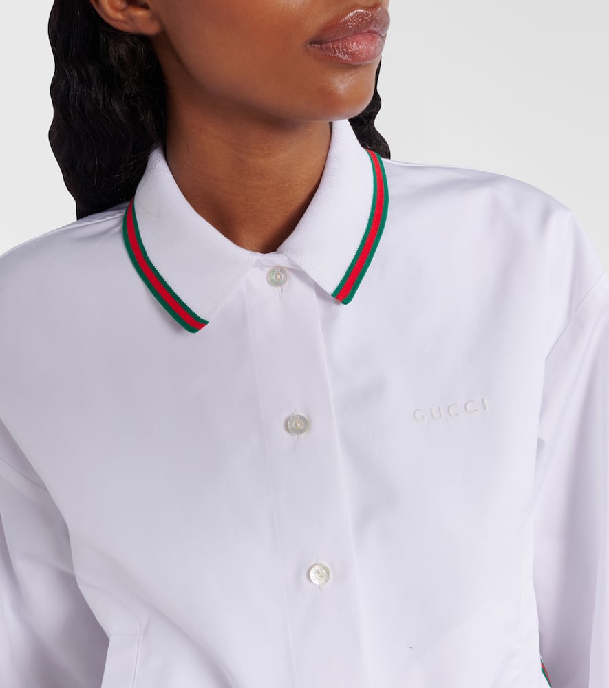 Gucci Web Stripe Cotton Poplin Shirt