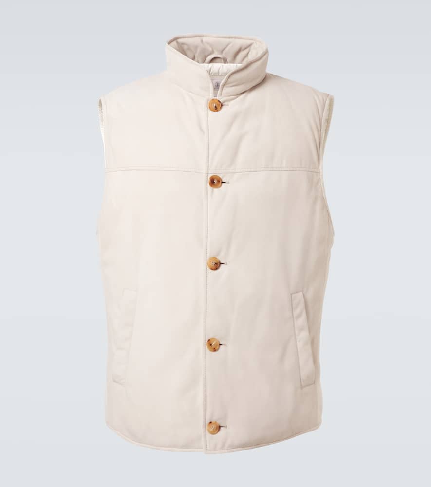 Suede down vest
