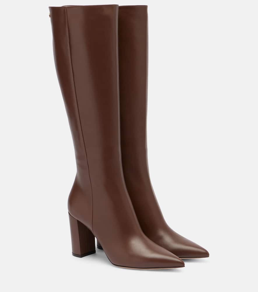 Gianvito Rossi Lyell 85 Leather Boots In Blue