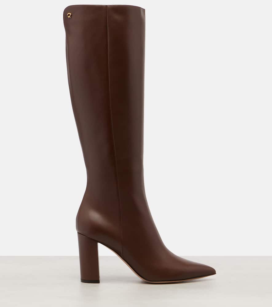 Gianvito Rossi Lyell 85 Leather Boots In Blue