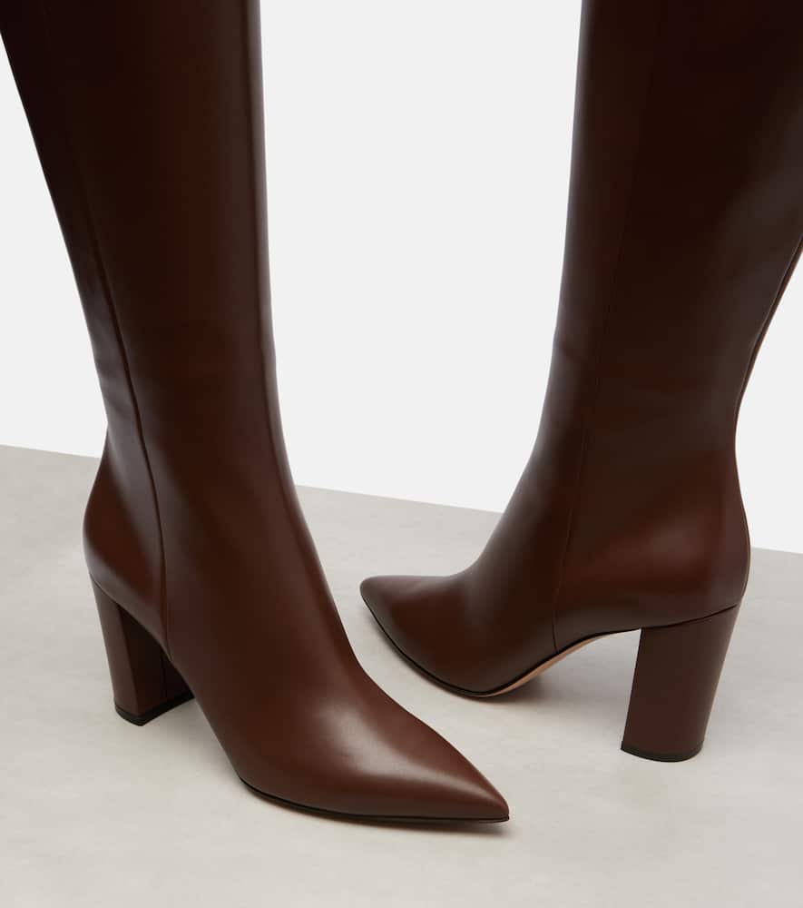 Gianvito Rossi Lyell 85 Leather Boots In Blue