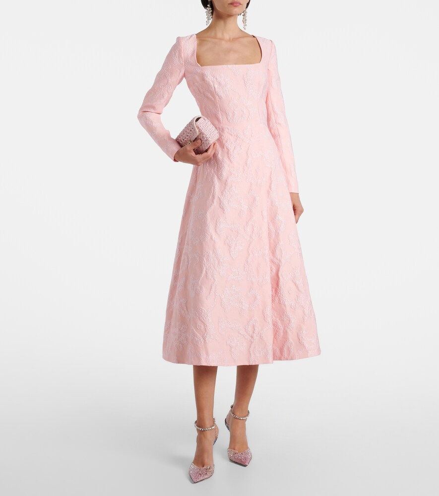 Emilia Wickstead Glenda embroidered crêpe midi dress