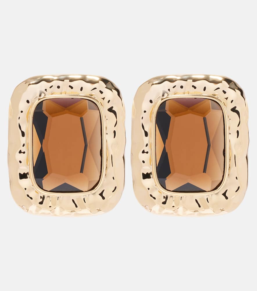 Self-portrait Amber Gold-plated Earrings In Gold