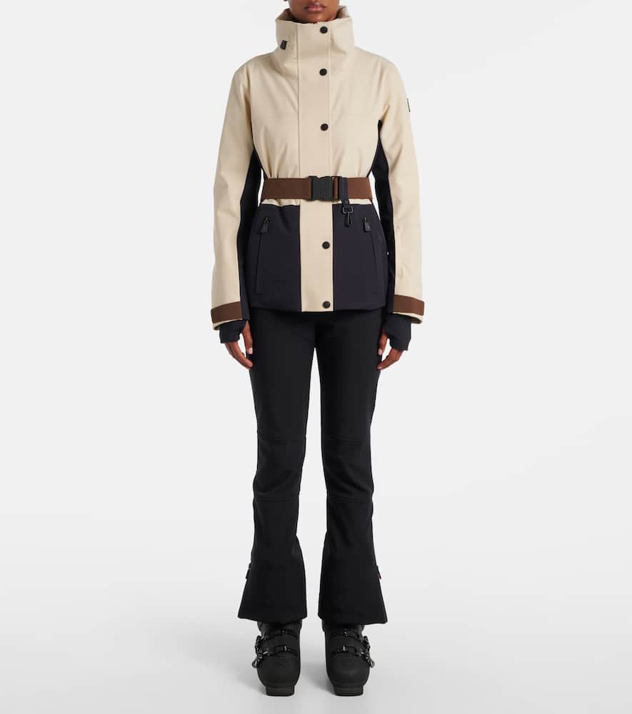 Moncler Belted Ski Jacket In Neutral