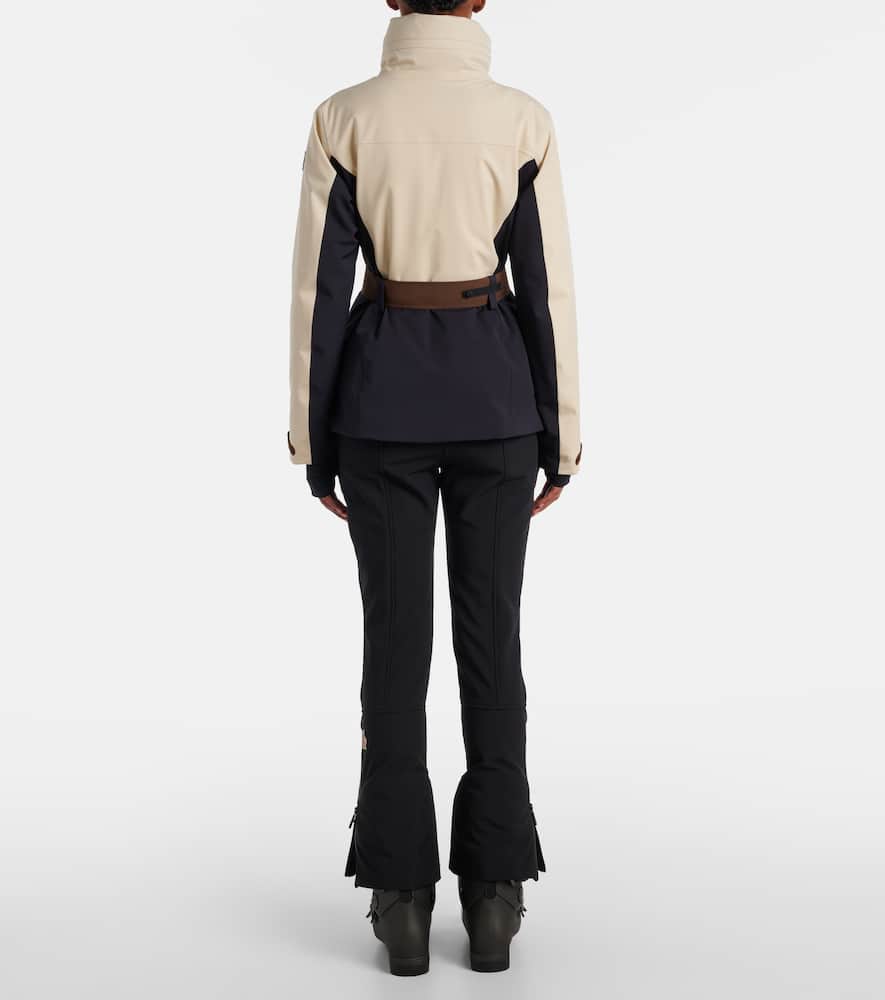 Moncler Belted Ski Jacket In Neutral