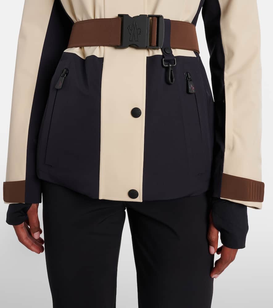 Moncler Belted Ski Jacket In Neutral
