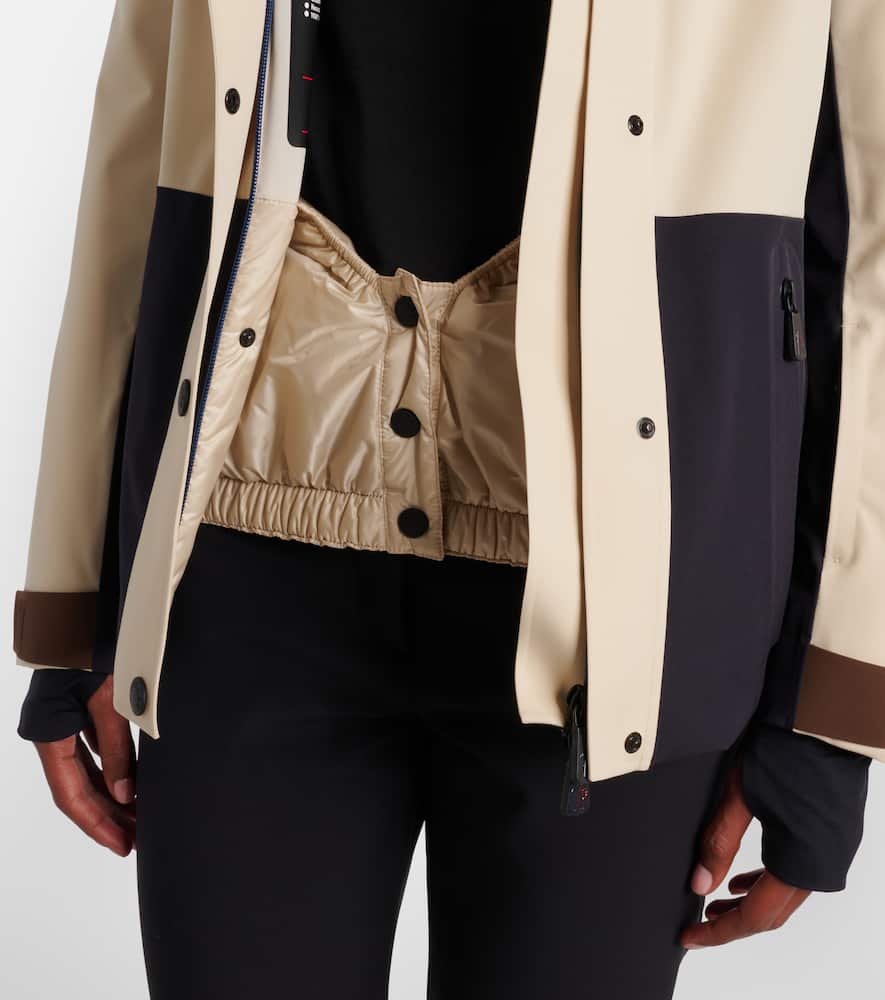 Moncler Belted Ski Jacket In Neutral