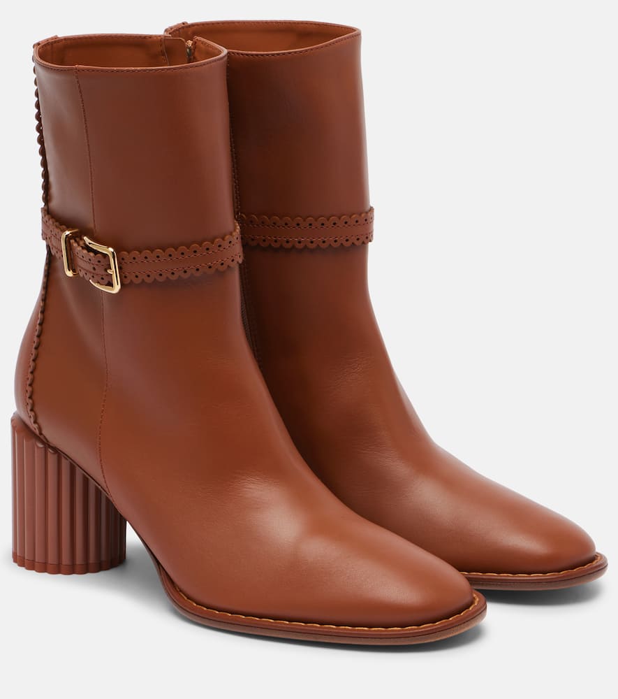 Zimmermann Eddie 70 Leather Ankle Boots In Brown