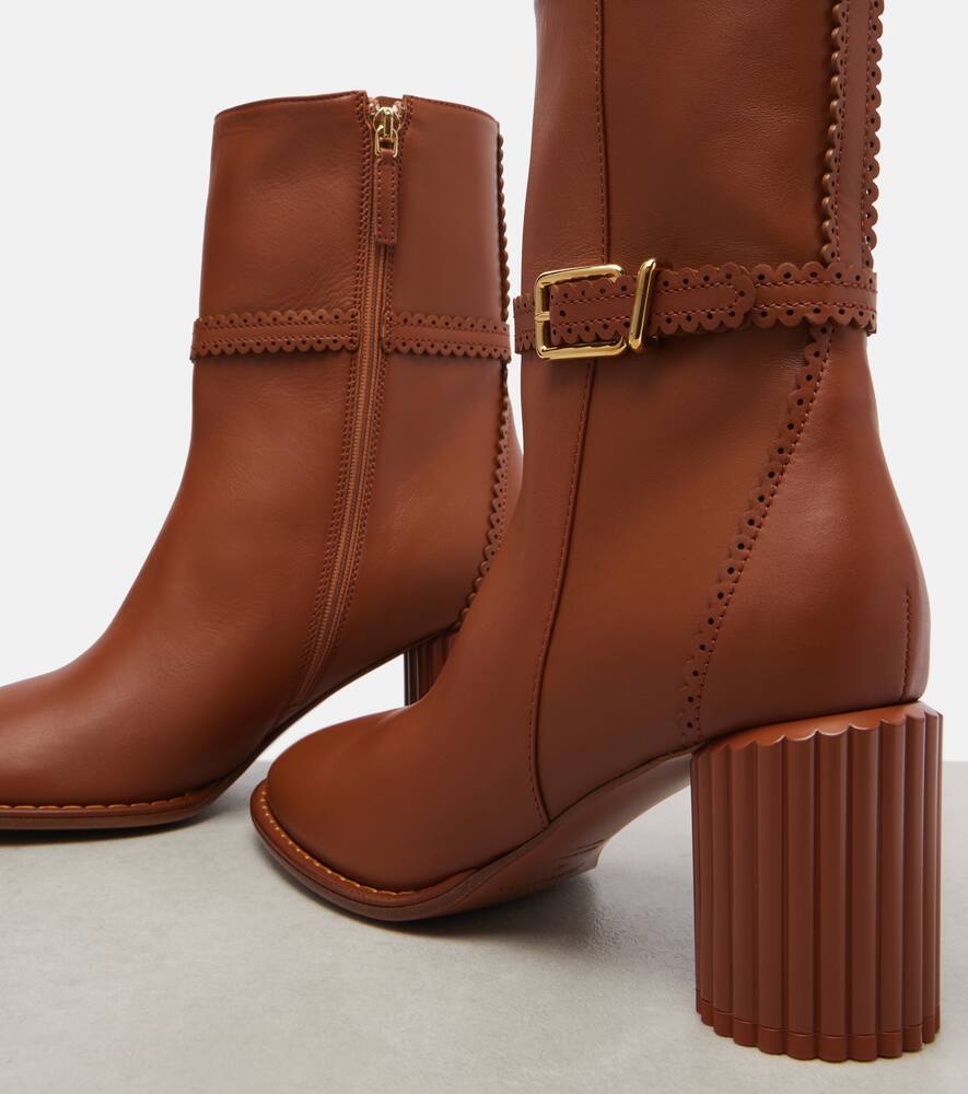 Zimmermann Eddie 70 Leather Ankle Boots In Brown