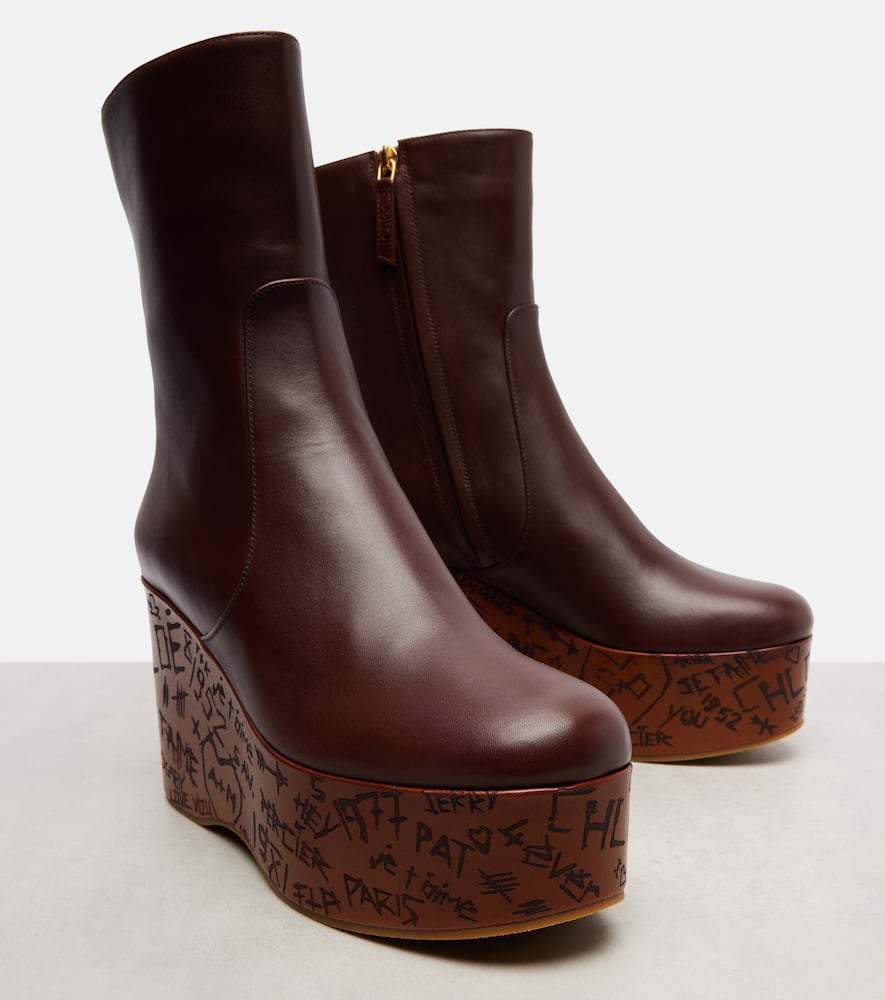 Chloé Maxime Leather Ankle Boots In Brown