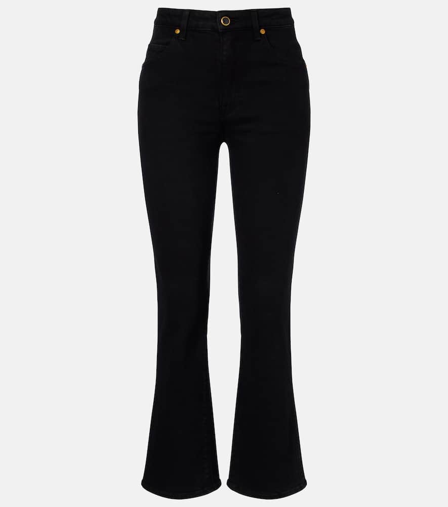 Khaite Vivian High-rise Cropped Flared Jeans In Black