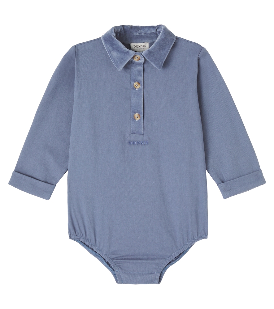Donsje Blue Baby Matsel Cotton Twill Onesie M Size 12-18 - Mytheresa