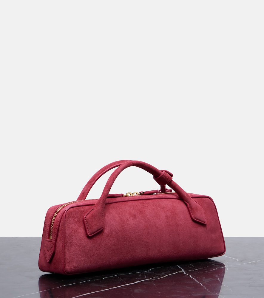 Alaïa Le Teckel Suede Clutch In Pink