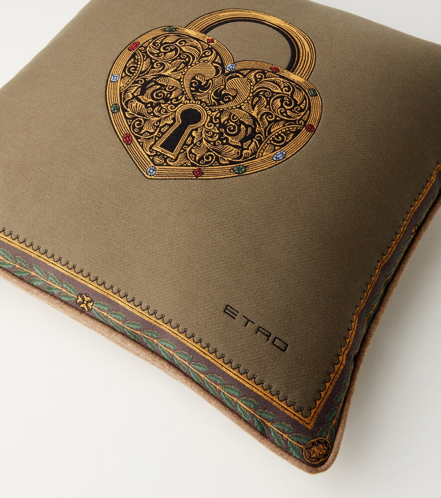  Etro Etro Herald Embroidered Cotton-blend Cushion 