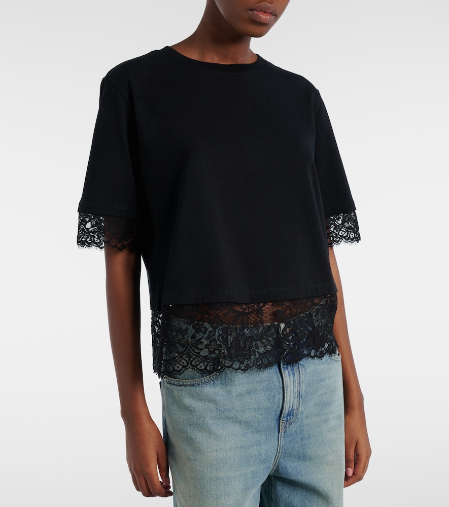  Mcqueen Mcqueen T-shirt Aus Baumwolle Mit Spitze 
