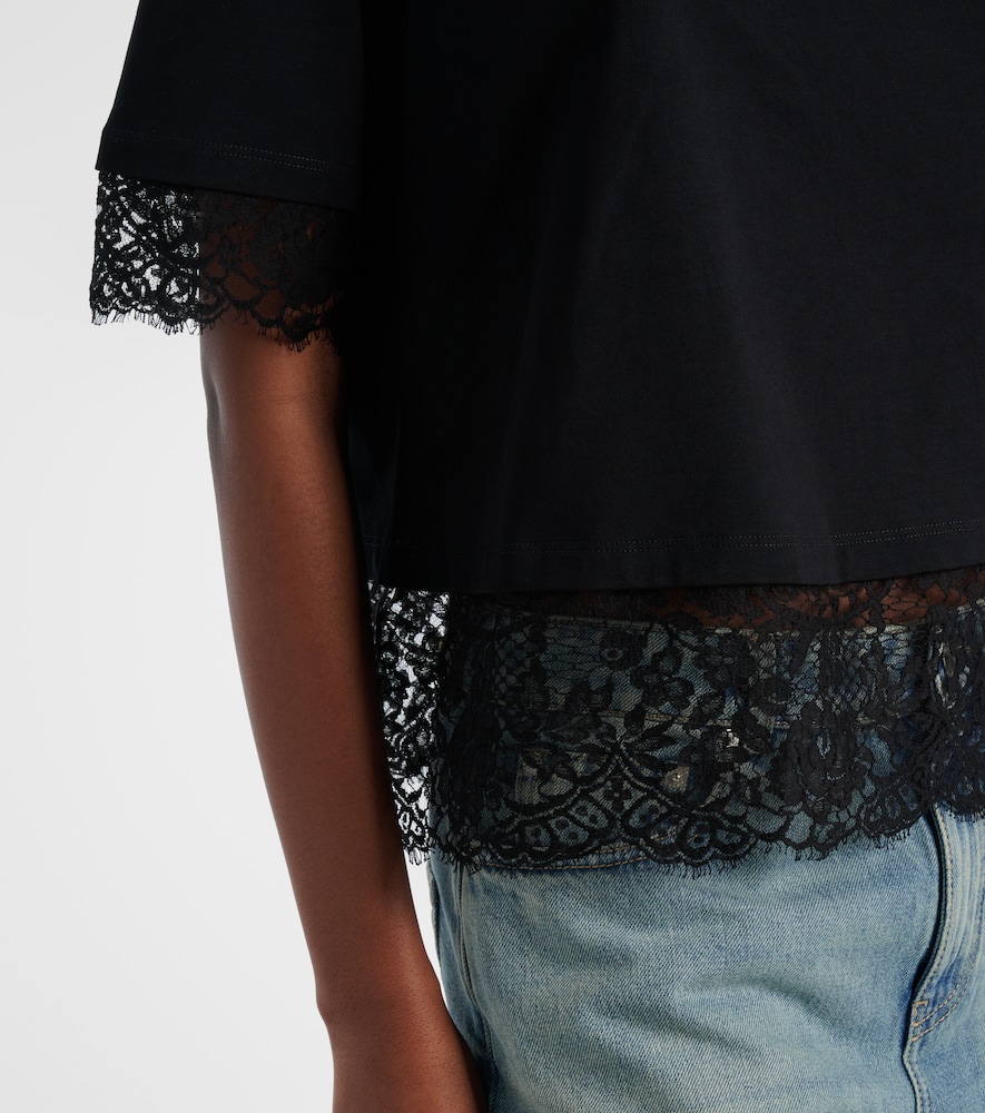  Mcqueen Mcqueen T-shirt Aus Baumwolle Mit Spitze 