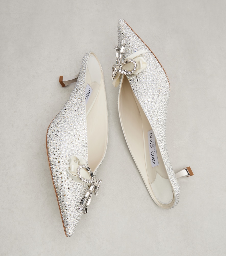  Jimmy Choo Jimmy Choo Mules Auria 50 Aus Satin Mit Kristallen 