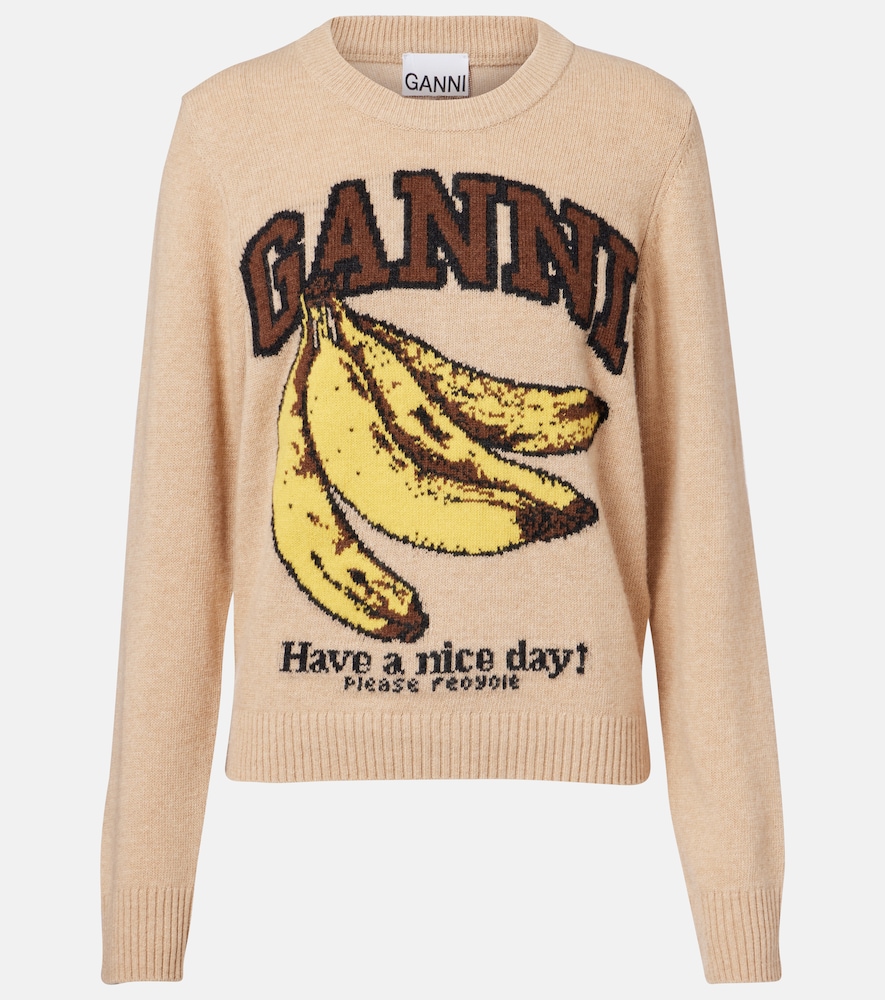 Ganni Logo Intarsia Sweater