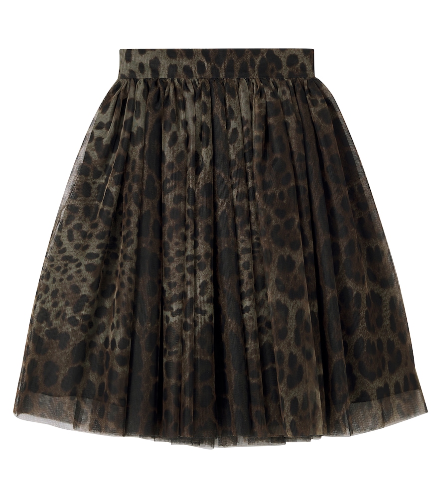  Dolce&gabbana Kids Dolce&gabbana Kids Leopard-print Tulle Skirt 
