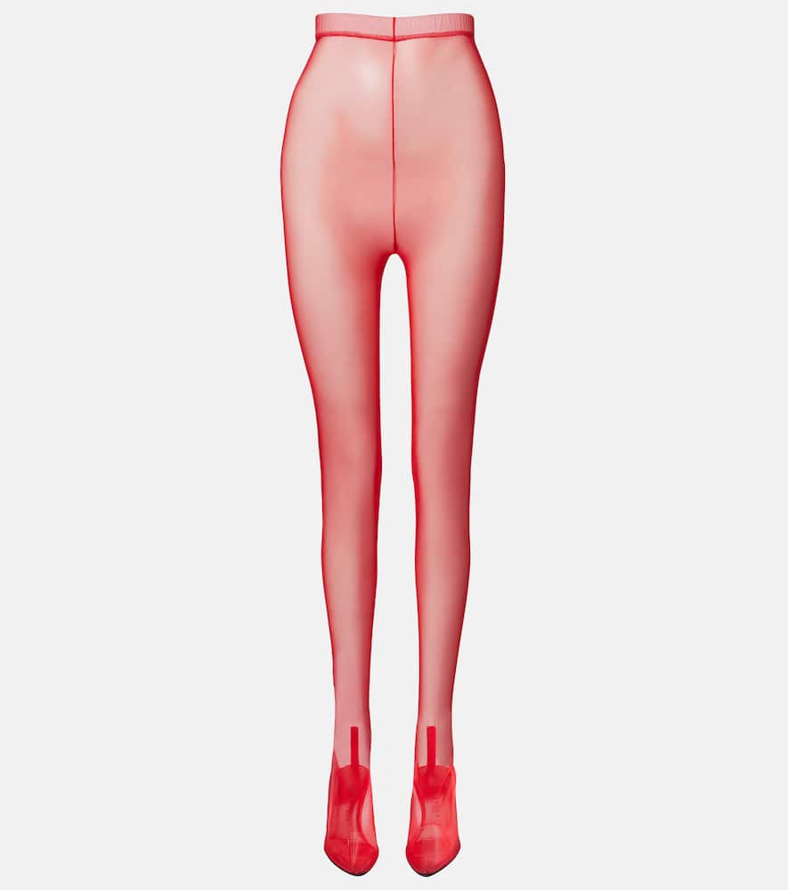 Herbert Levine Sheer Perfection Mesh Over-the-knee Boots In Red