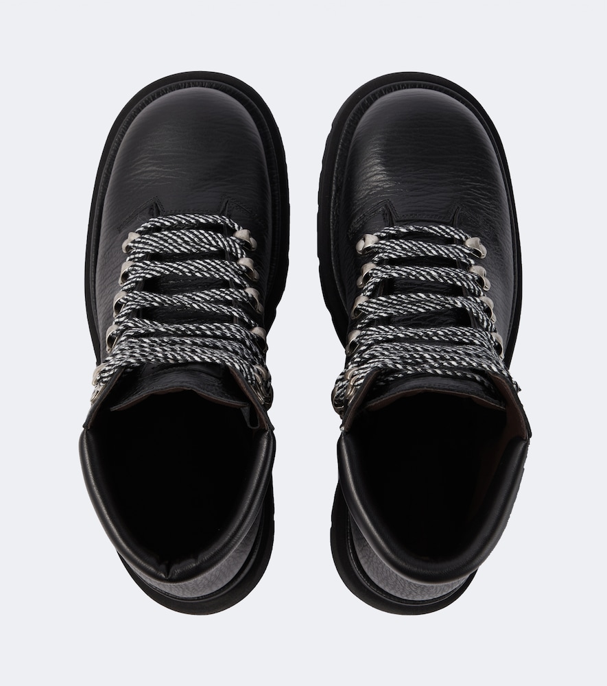 Lug Leather Lace-Up Boots