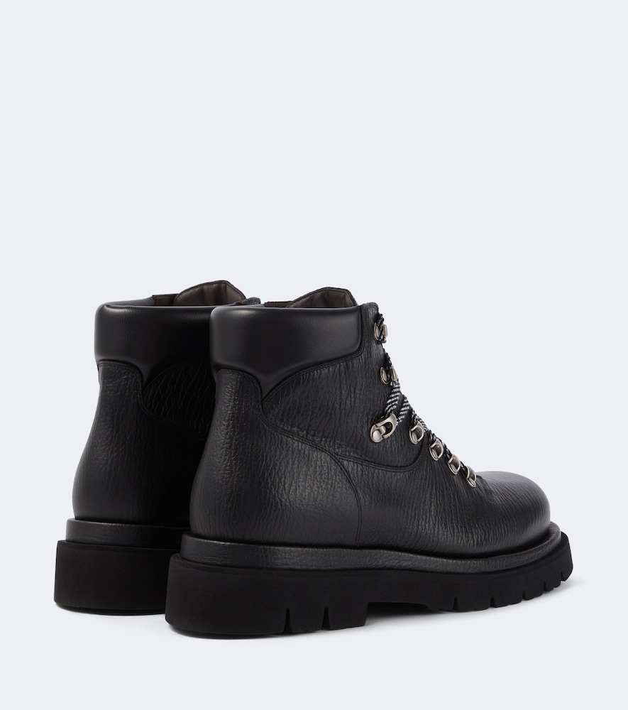 Lug Leather Lace-Up Boots