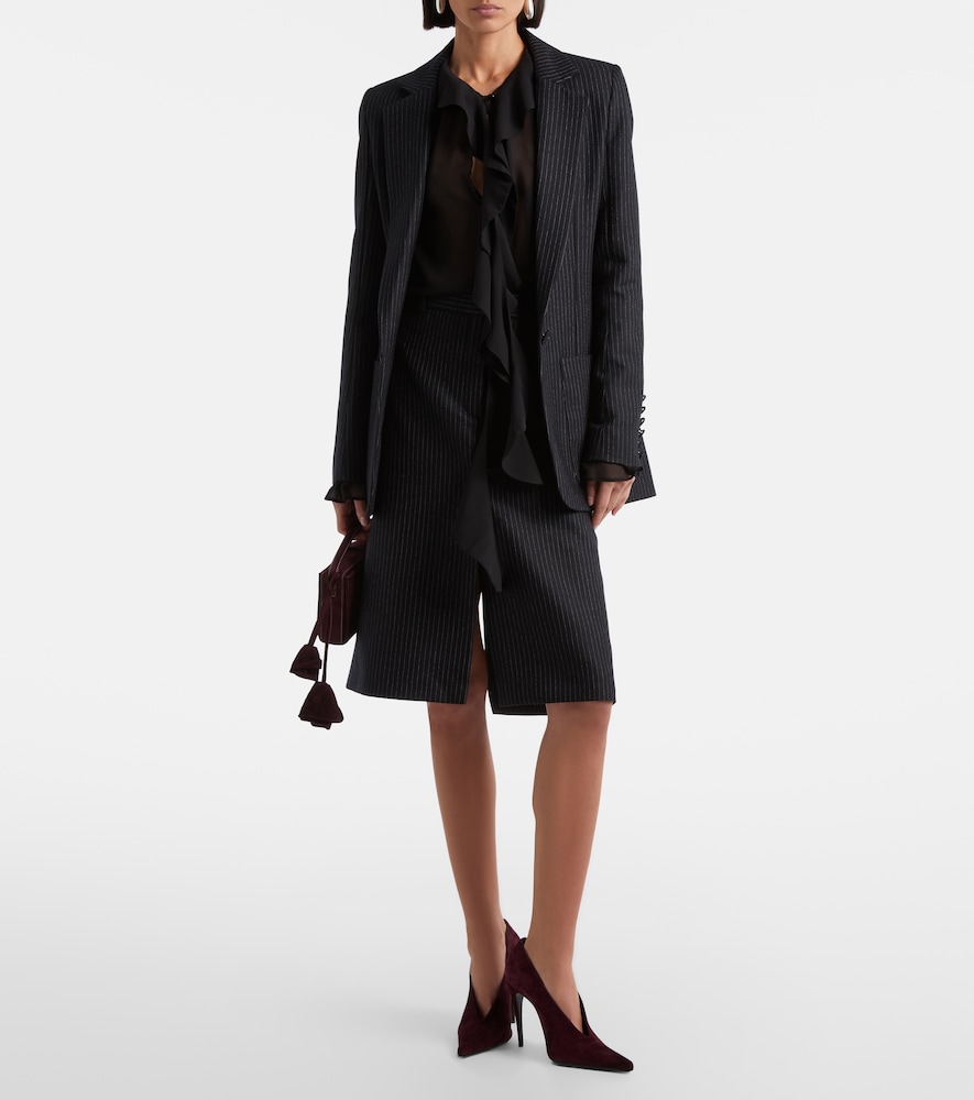 Nina Ricci Pinstriped wool-blend pencil skirt