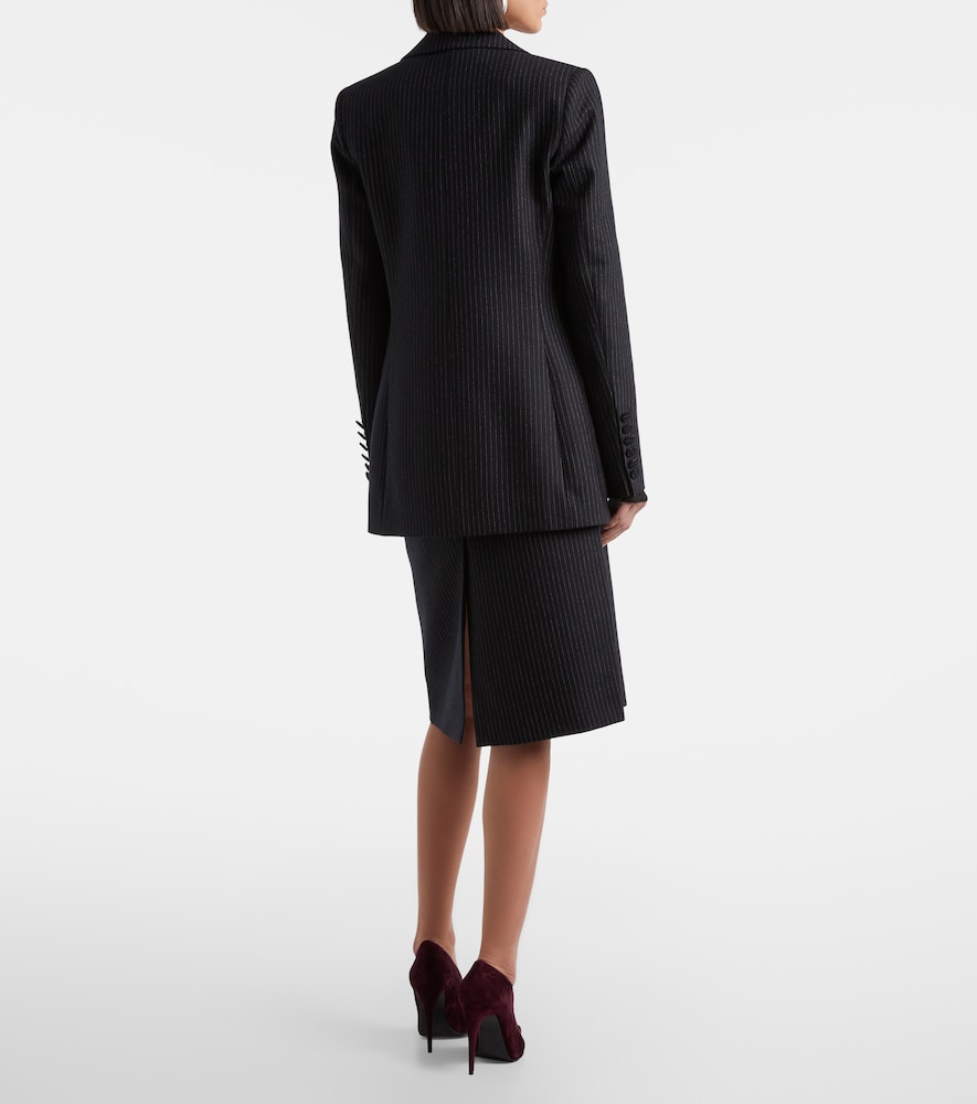  Nina Ricci Nina Ricci Pinstriped Wool-blend Pencil Skirt 