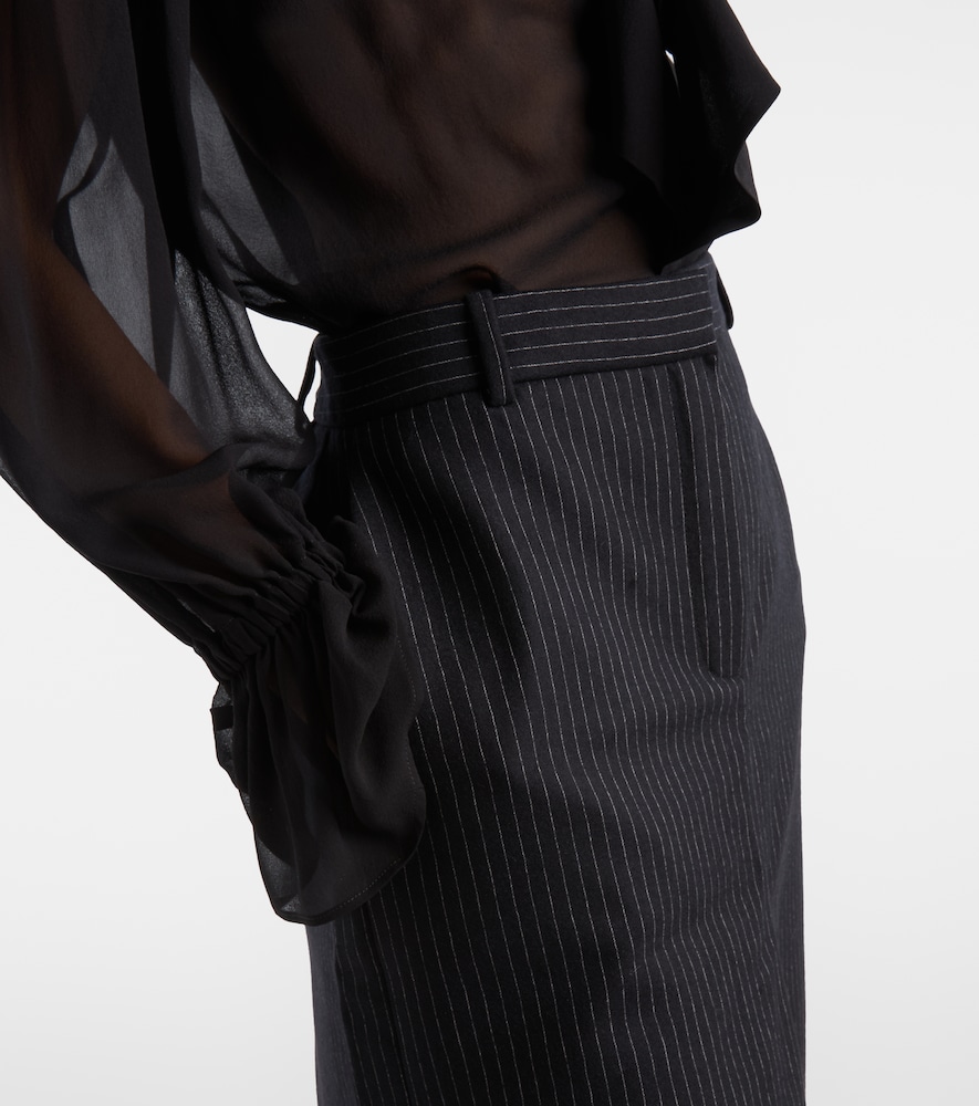  Nina Ricci Nina Ricci Pinstriped Wool-blend Pencil Skirt 