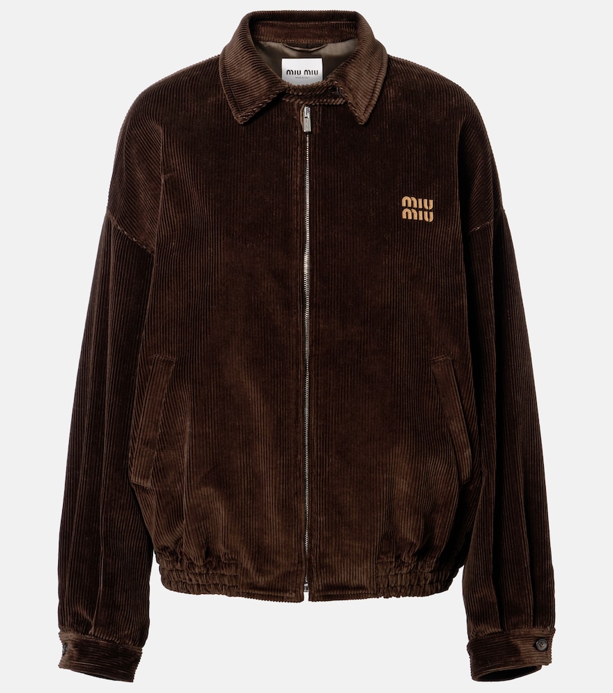 Miu Miu Oversized cotton corduroy blouson jacket