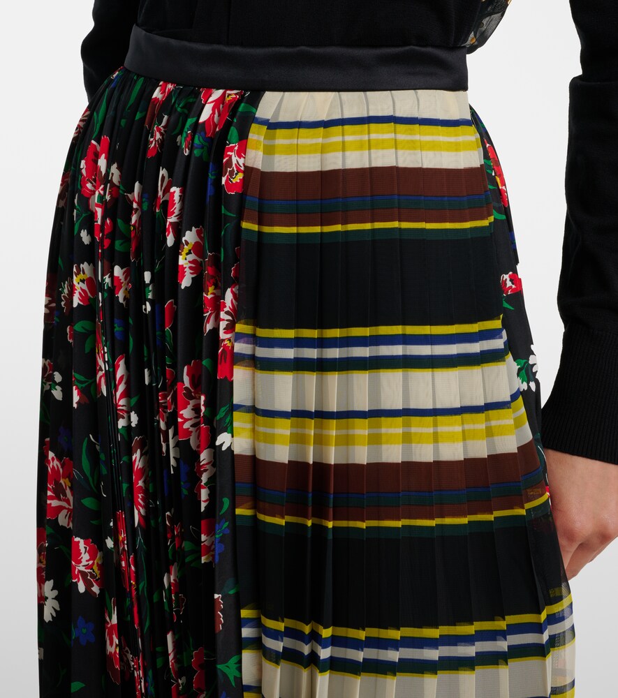  Sacai Sacai Printed Plisse Midi Skirt 