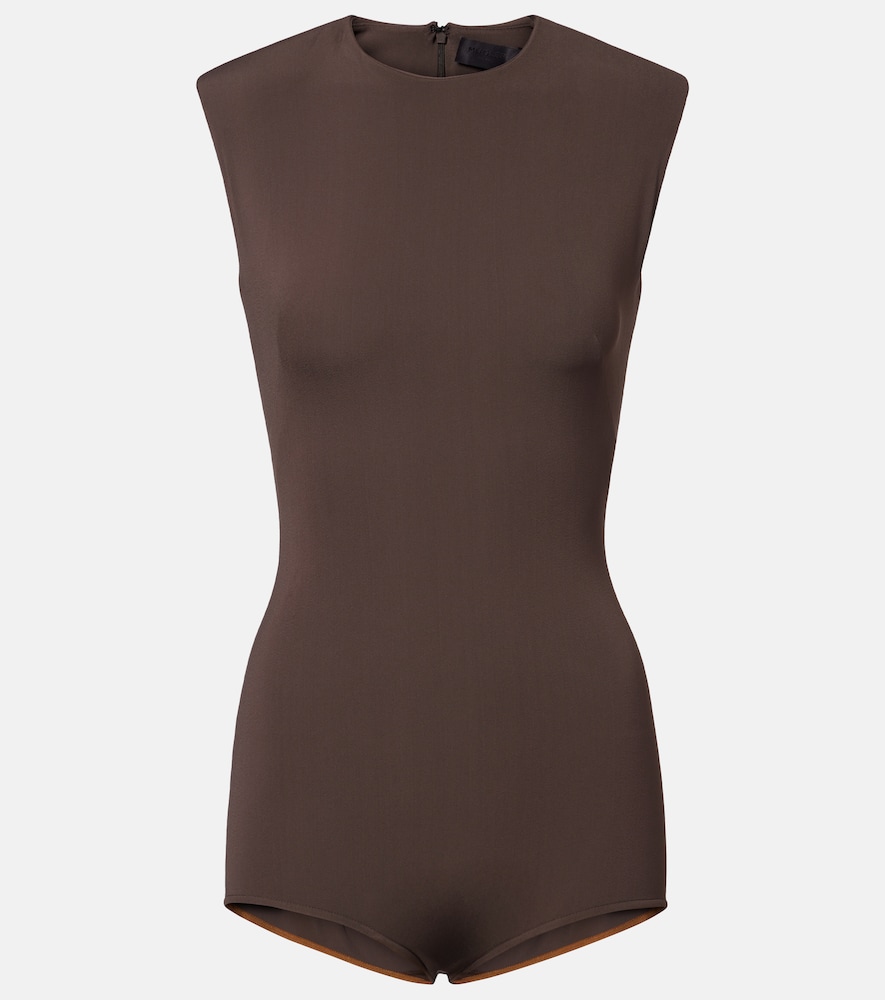 Mugler Women's Brown Jersey Bodysuit UK Size 16 - Mytheresa