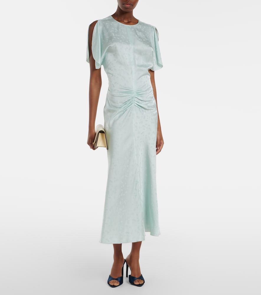 Victoria Beckham Gathered jacquard midi dress