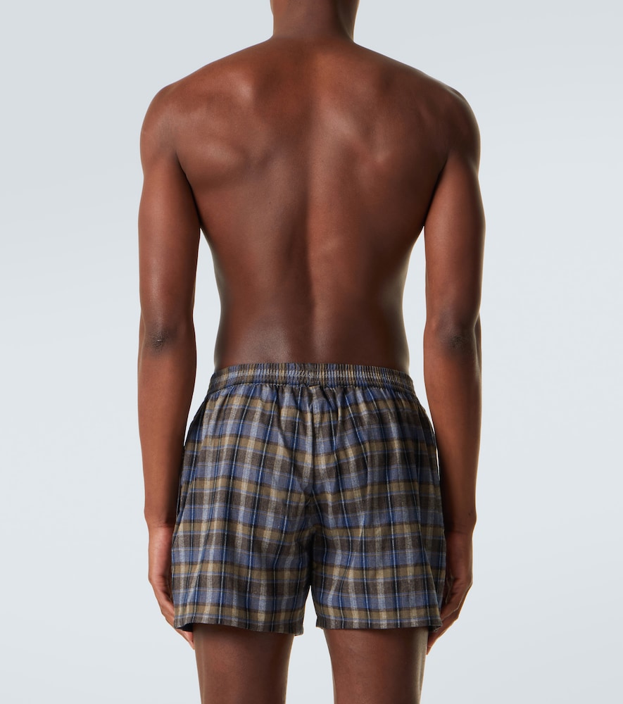  Erl Erl Checked Cotton-blend Boxers 