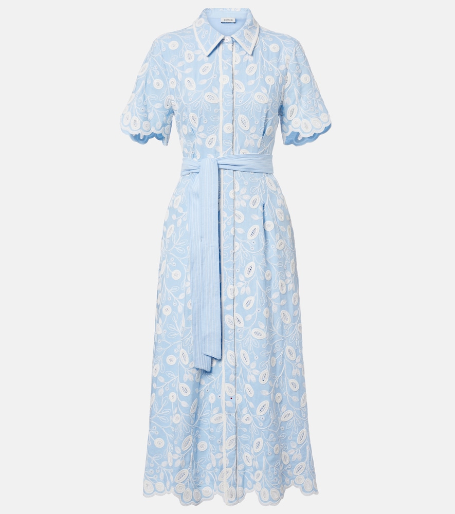 Simkhai Audria embroidered linen-blend midi dress
