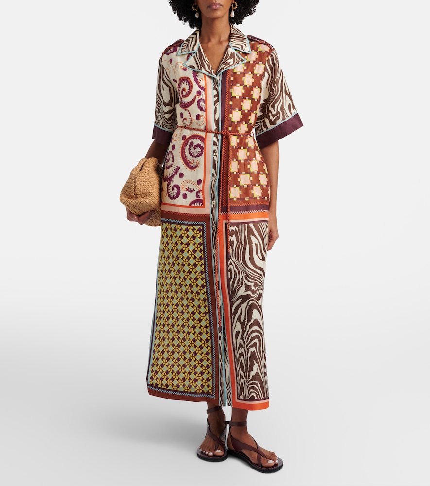 Alémais Wilson printed linen and silk shirt dress