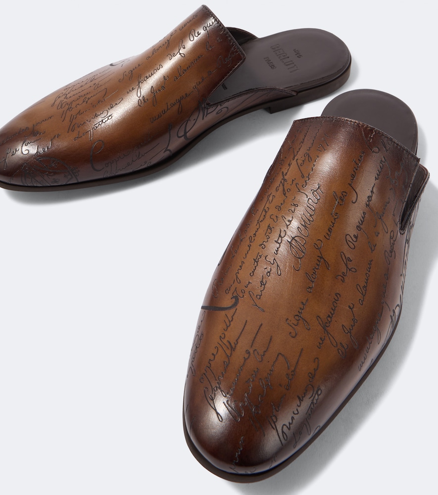  Berluti Berluti Cyrus Scritto Leather Mules 