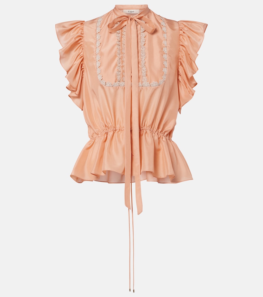 Chloé Top aus Seide mit Spitze