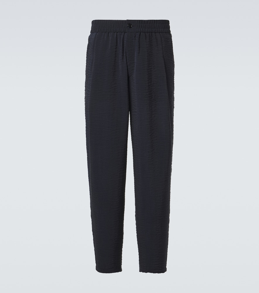 Gerade Hose aus Seersucker