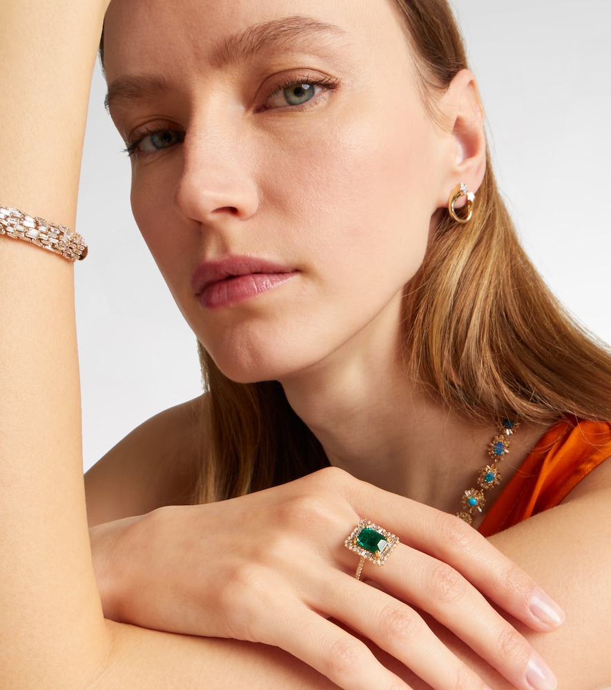  Suzanne Kalan Suzanne Kalan Ring Aus 18kt Gelbgold Mit Diamanten Und Smaragd 