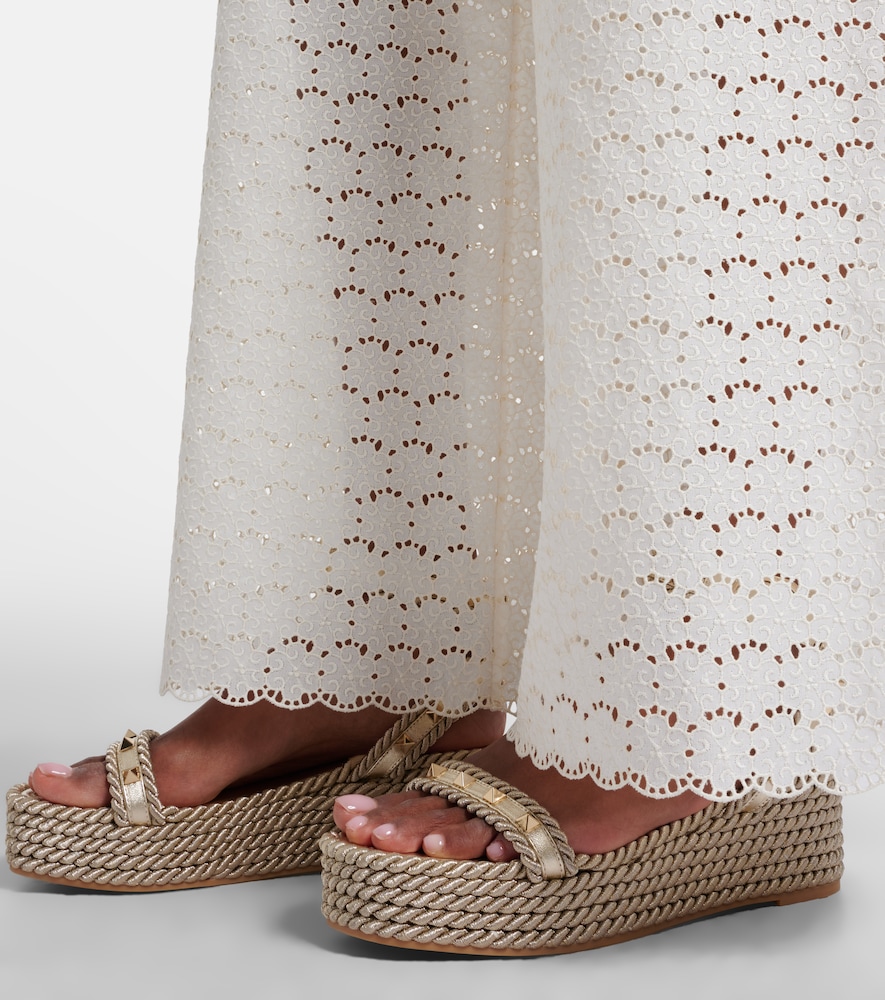 Valentino Garavani Rockstud Torchon leather espadrille sandals